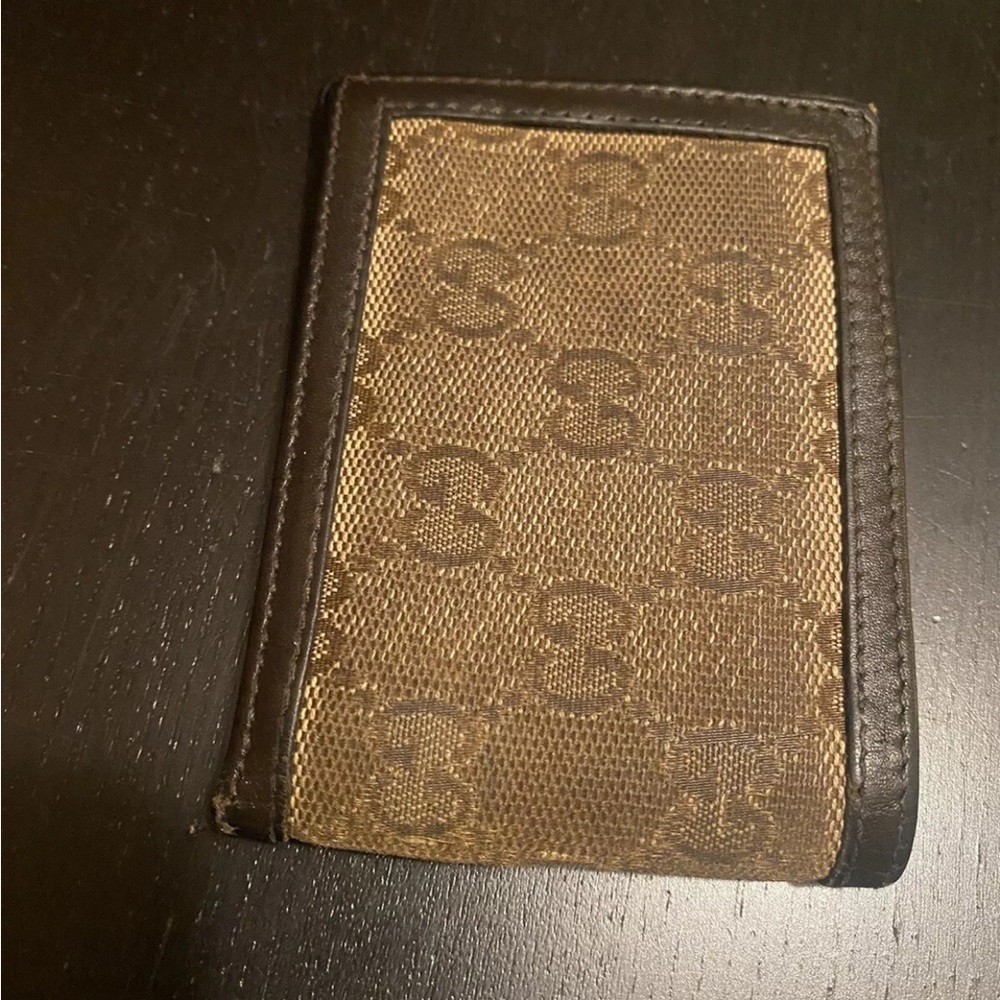 Brown GUCCI Bi-Fold Wallet Leather Inside